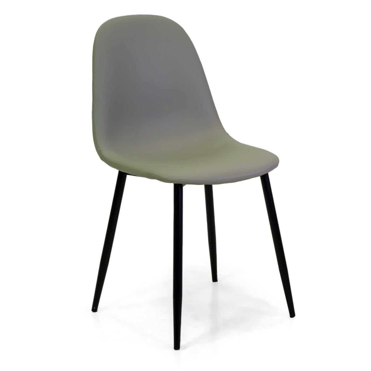 SEDIA ECOPELLE JACKYGRIGIO/TORTORA 43X55X48/86