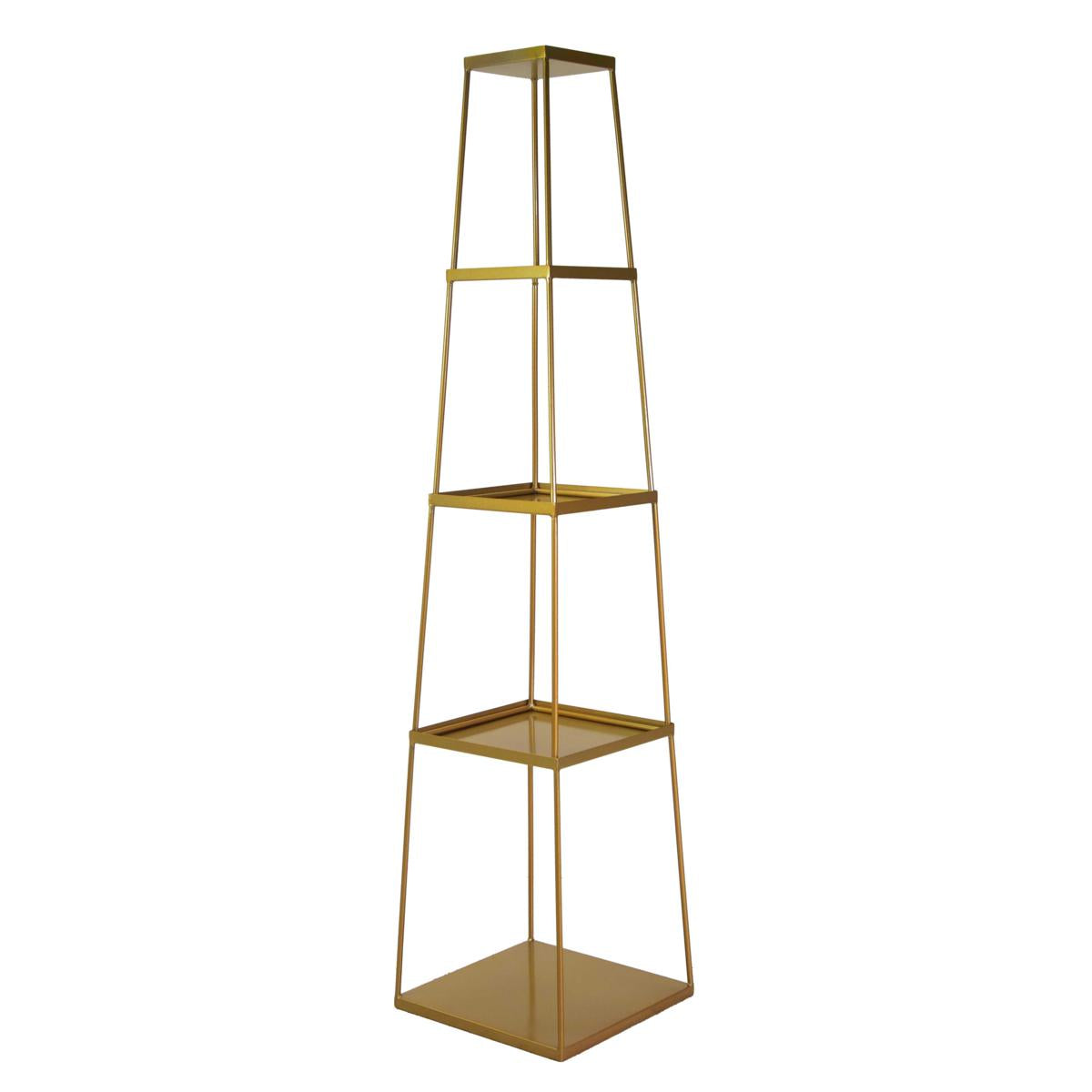 SCAFFALE ESPOSITORE METALLO 5 RIPIANI ORO CM38X38X165H