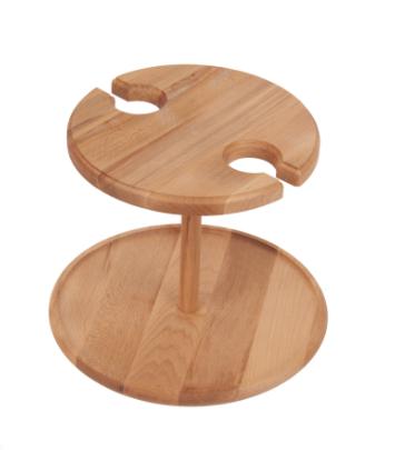 ALZATINA CON 2 PORTA CALICE IN LEGNO DI FAGGIO