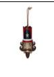 DECORAZIONE SOLDATINO METALLO BLU/ROSSO Cm14,6x10,16h43,8