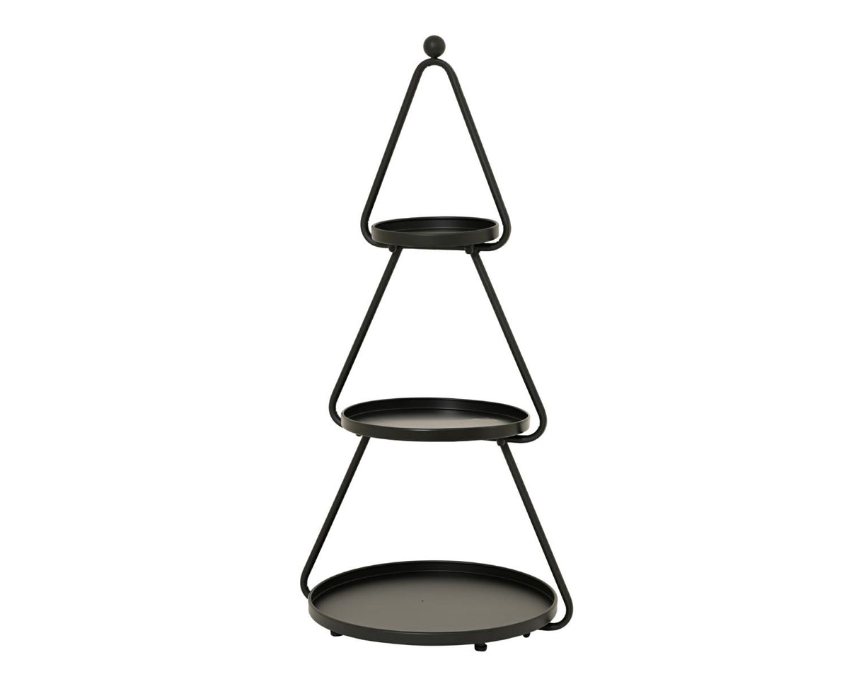 ALZATA FERRO ALBERO  3 PIANI NERA 46X40 H96CM