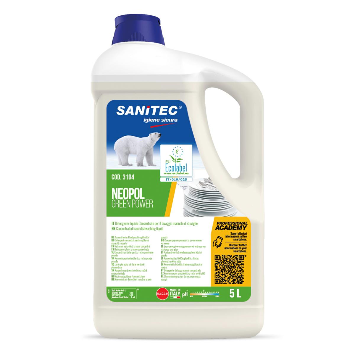 DETERGENTE PIATTI A MANO GREEN POWER ECOLABEL 5KG