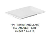 PIATTINO RETT. CM.12,5X8,5X1,5H PORCELLANA BIANCA