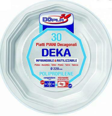 PIATTO PIANO POLIPR."DEKA" DECAGONALE D.220 CF=30PZ
