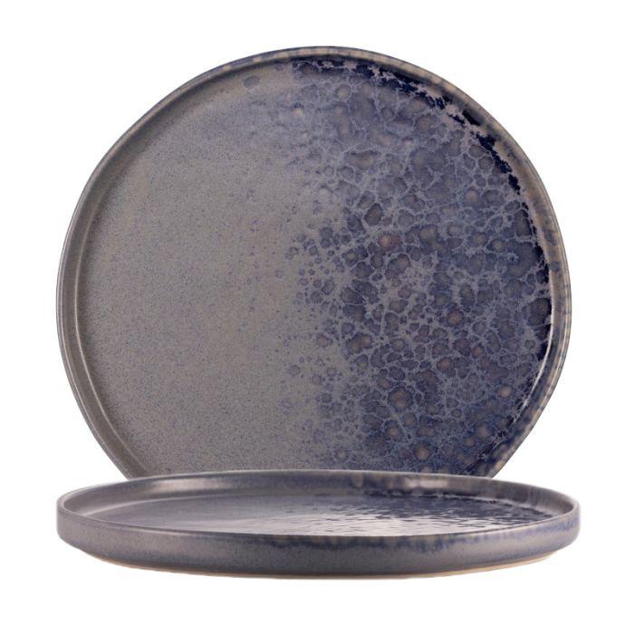 PIATTO FRUTTA "PHOBOS" GRIGIO.PUNT.BLU DIAM.20,5CM STW